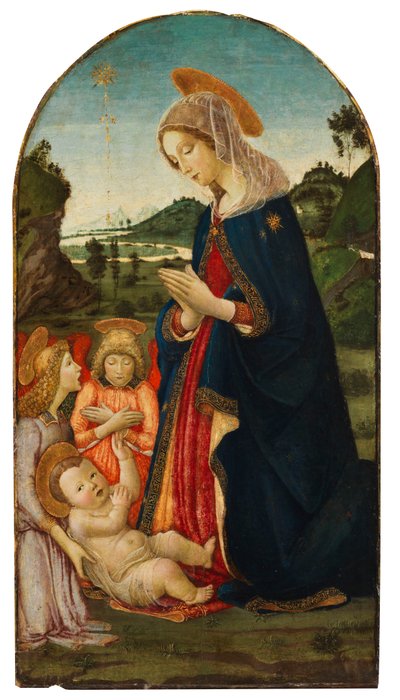 Adorazione di Cristo con due angeli da Francesco Botticini